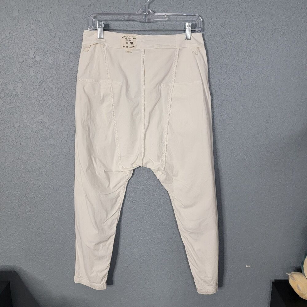 Nili Lotan Paris Pant in Eggshell Drop Crotch Cotton Twill Size 2 Edgy USA Work - Picture 10 of 17